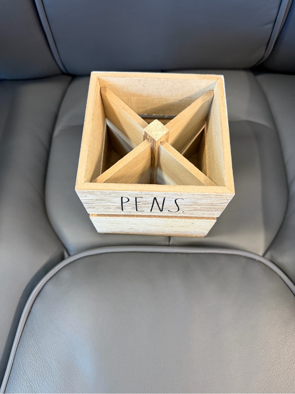 Rae Dunn Natural Wood Grain Organizer Cube